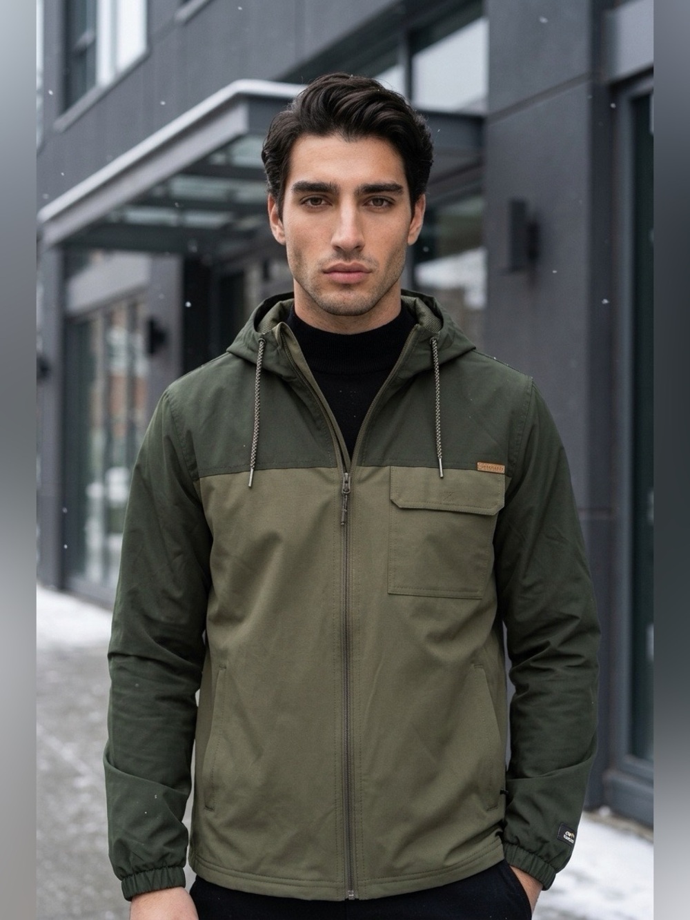 Voyager Full Zip Hooded Windbreaker Forrest Green M Water & Wind Resistant NWT